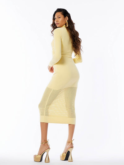 Golden Sunlight Luxe Maxi Cut-Out Dress