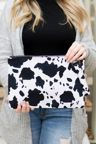 Cow Print Oversized Everyday Clutch - Laced Array
