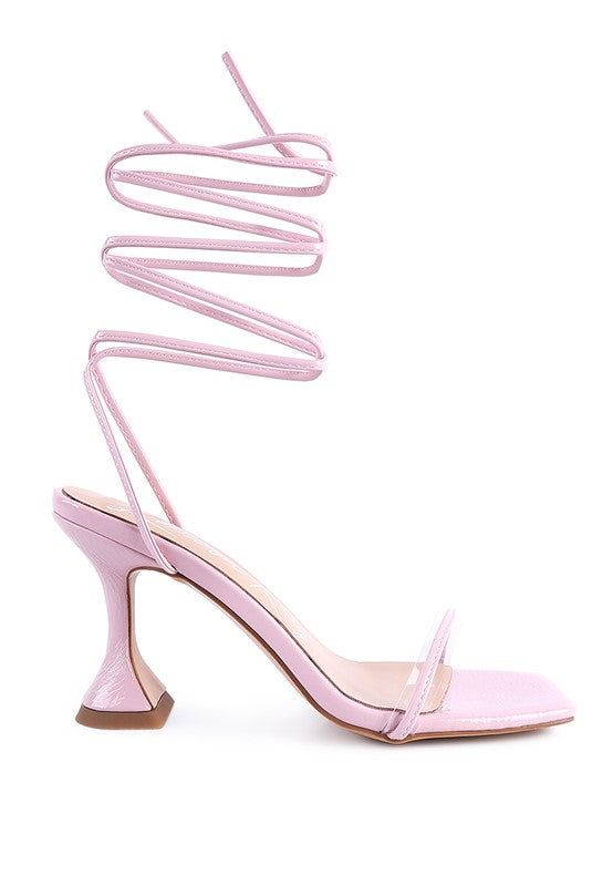 Biten Berry Spool Heeled Lace Up Sandal - Laced Array