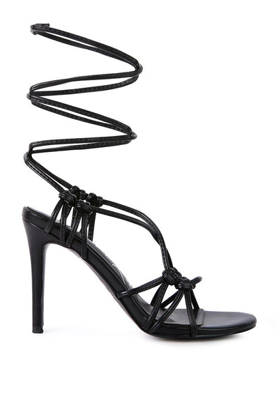 TRIXY KNOT LACE UP HIGH HEELED SANDAL - Laced Array