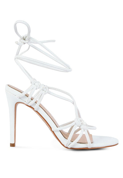 TRIXY KNOT LACE UP HIGH HEELED SANDAL - Laced Array