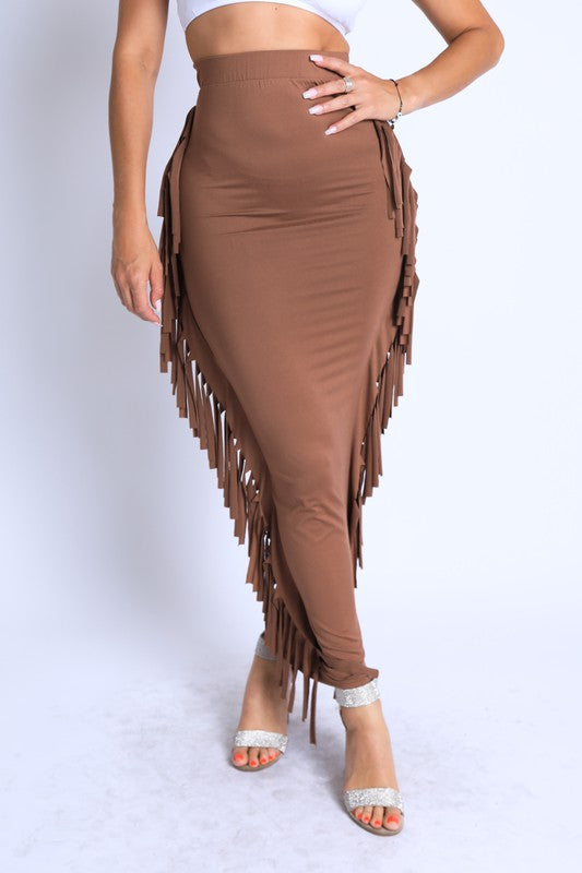 Fringed maxi skirt - Laced Array